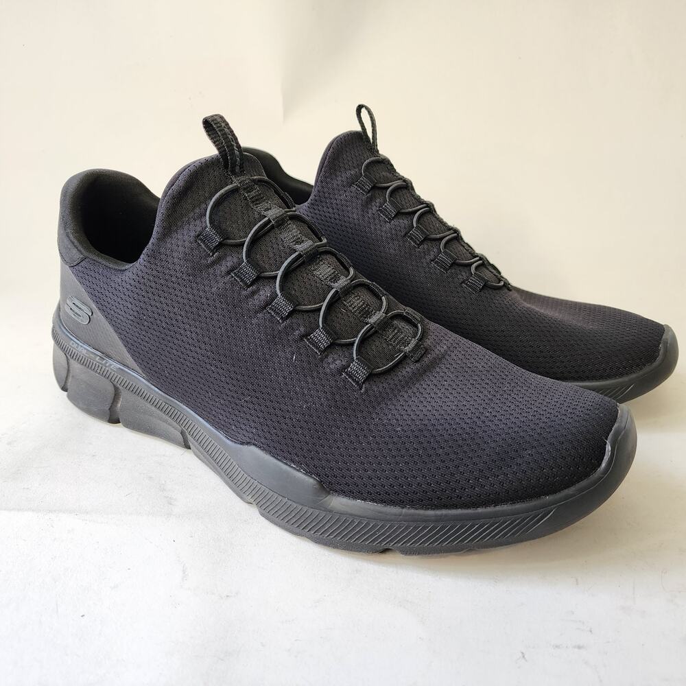 Skechers Equalizer Relaxed Fit Sneakers Men's 12 Black Bungee Walking Shoe